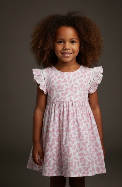 Robe Enfant Fleurs Roses