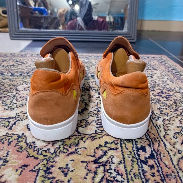 Mocassins en daim orange