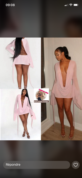 Robe Sexy dos nu rose