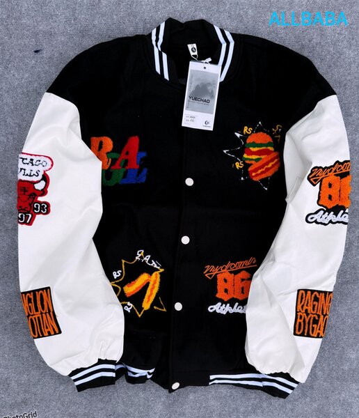 Veste universitaire tendance patchwork