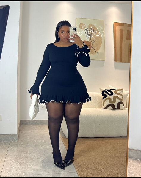 Elegant Black Ruffle Dress