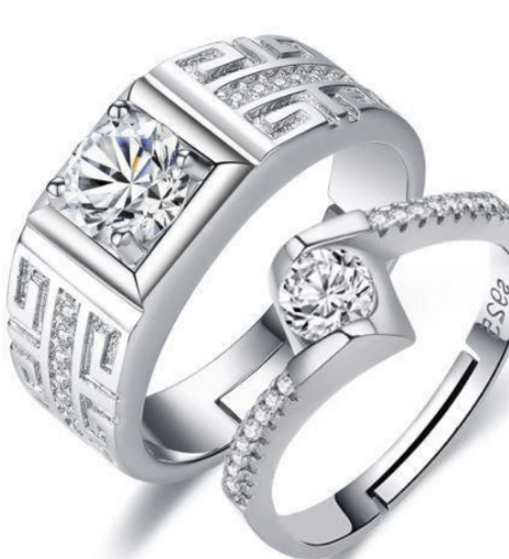 Bague Couple Argent Élégante