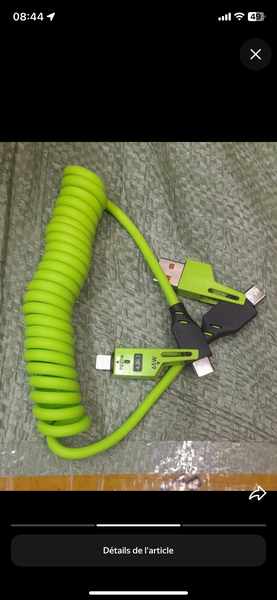 Câble de charge multi USB vert