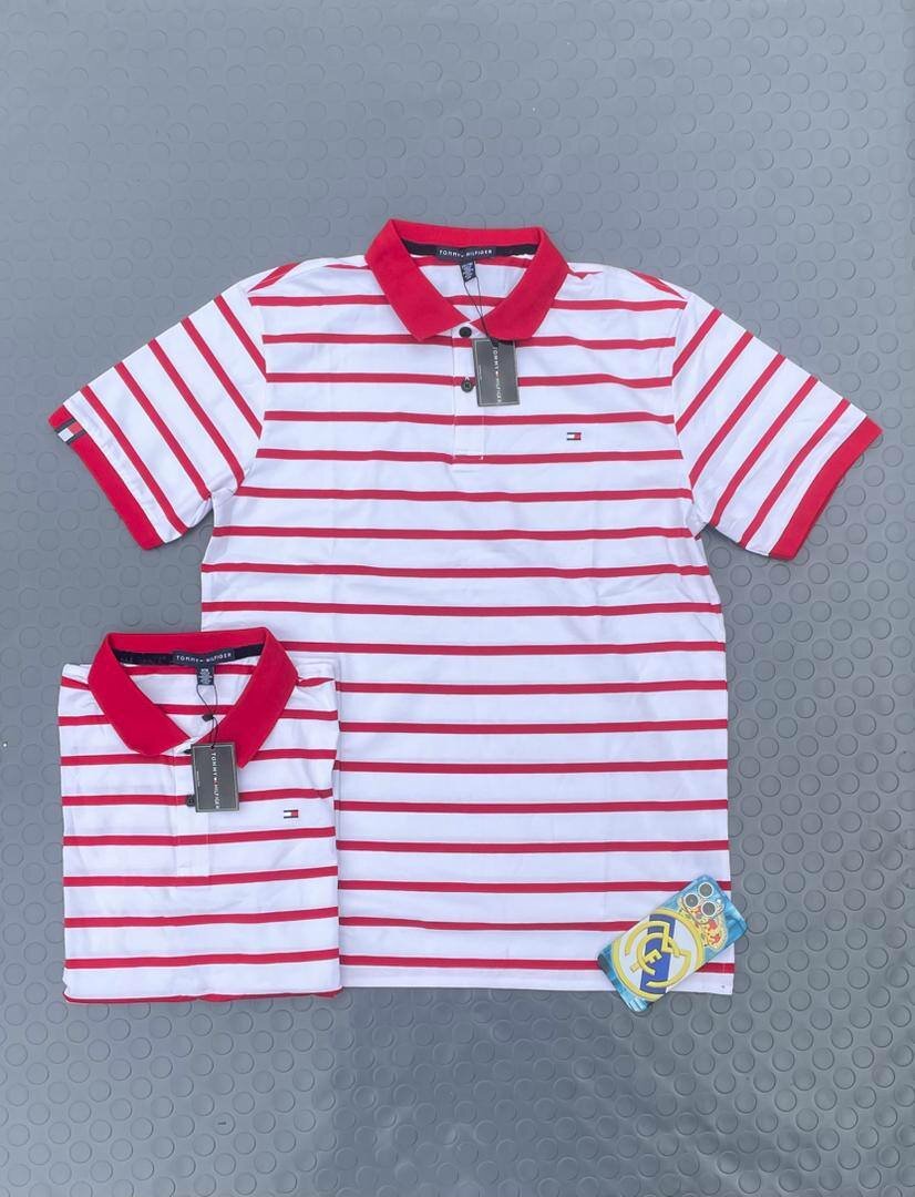 Polo rayé en coton pour hommes