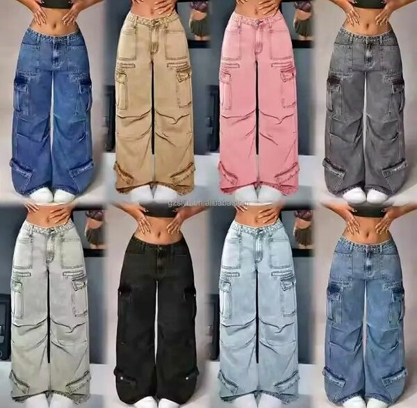 Jeans cargo larges pour femmes