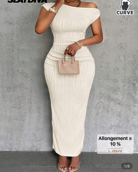 Robe Élégante Épaule Asymétrique