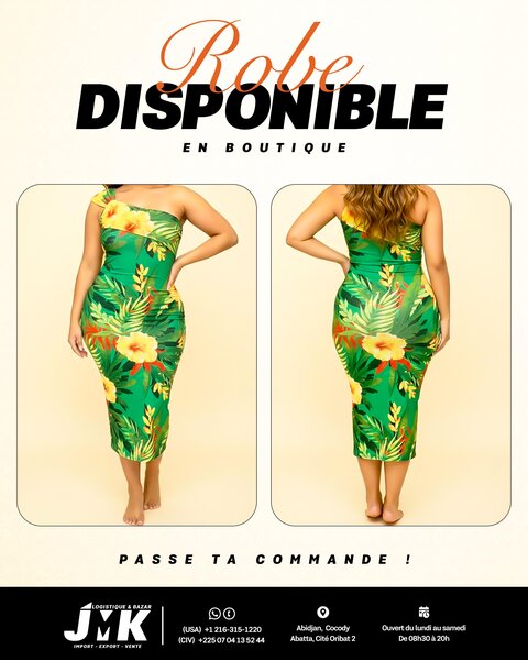 Robe tropicale à une épaule