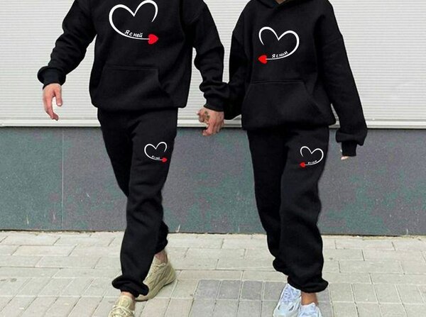 Ensemble survêtement couple noir