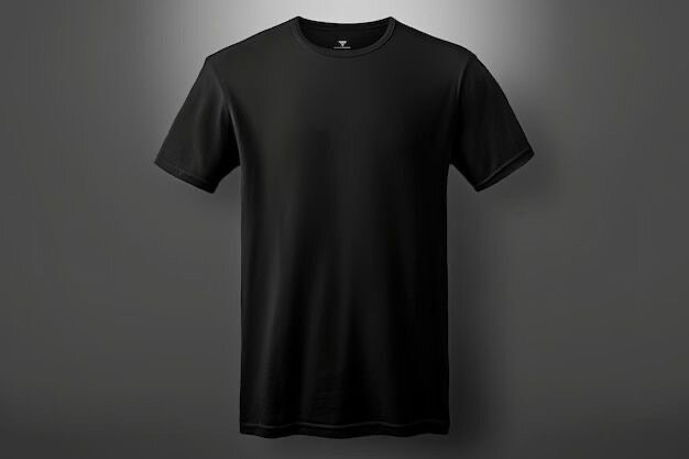 Heavy cotton black t shirt