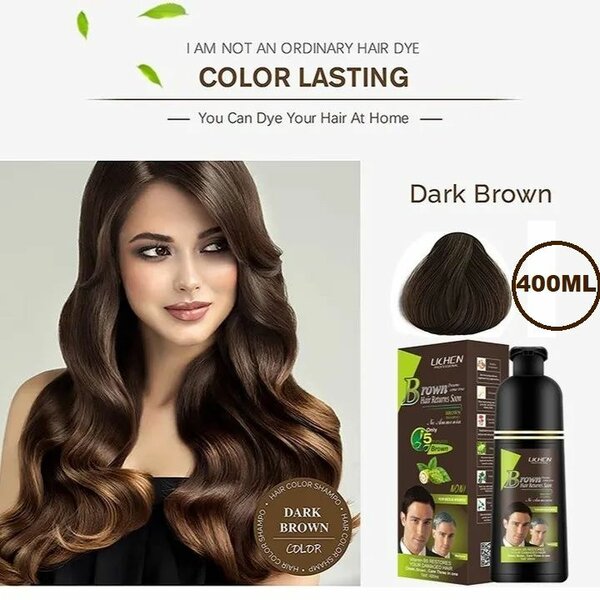 Lichen Hair Color Dark Brown Shampoo 400ml (Large)