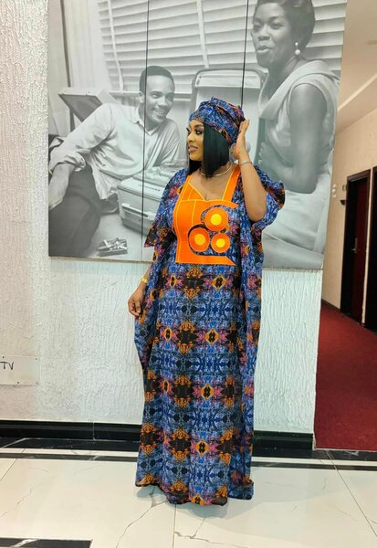 BOUBOU VOILE COTON SÉNÉGALAIS blue