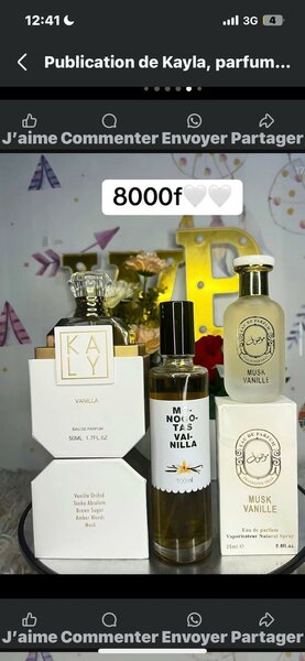 Parfum féminin à la vanille