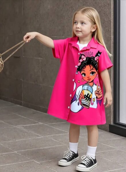 Robe T-shirt Fille Cartoon