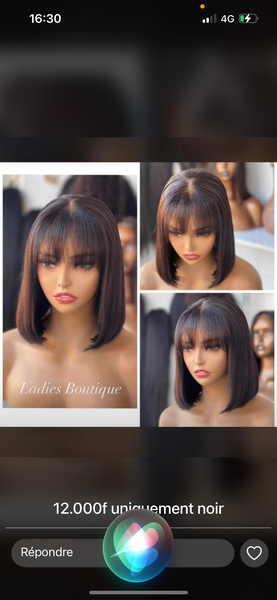 Perruque droite avec frange