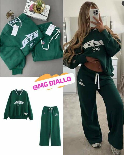 Ensemble sport décontracté vert