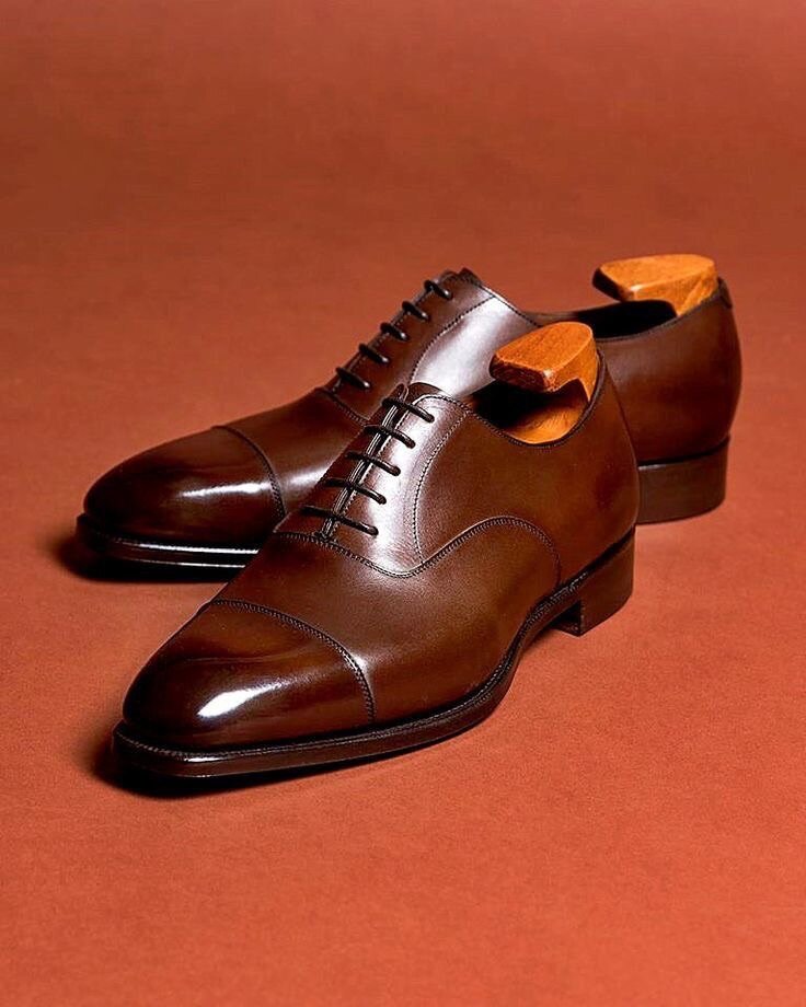Chaussures Oxford en cuir marron