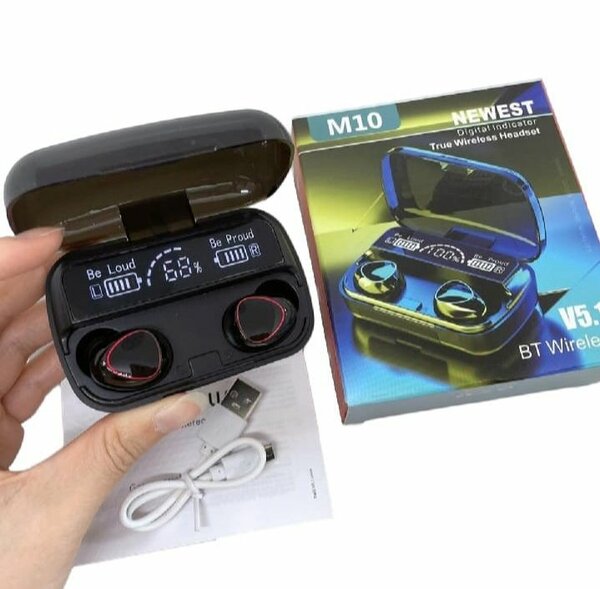 New M10 TWS Earbuds with Powerbank