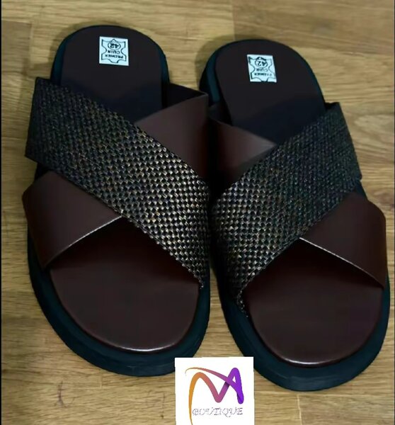 Sandales en cuir tressé homme