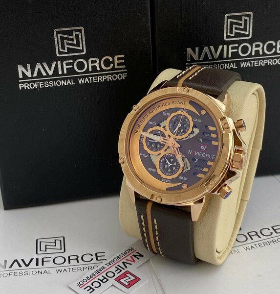 Naviforce leather watch