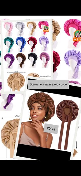 Bonnet en satin réglable