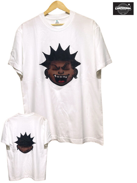 T-shirt homme blanc avec tête cartoon