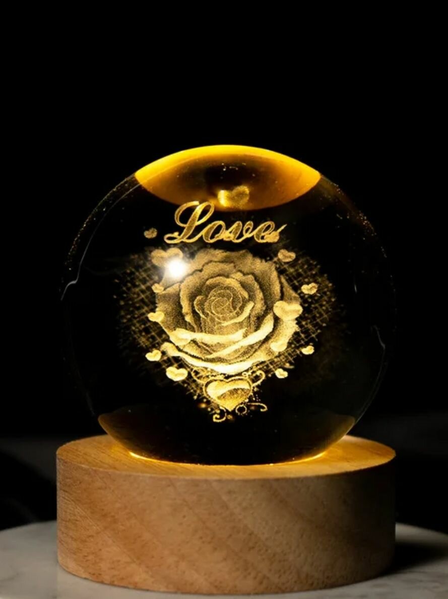 Beautiful night light crystal ball warm shine light for coup