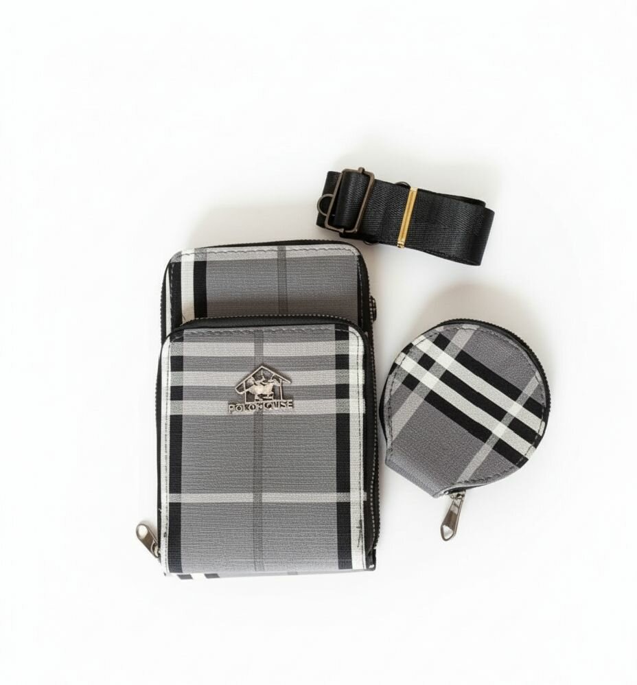 Pochette à Bandoulière Grise Chic