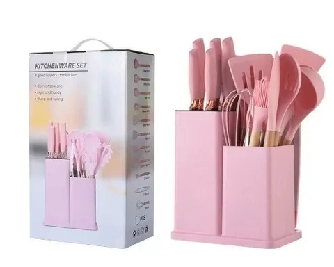 19 - Pieces Non-stick Silicone Kitchenware Utensils Set.