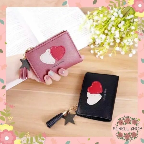 Korean New Heart Coin Purse Women's Short Fringe Zipper Coin