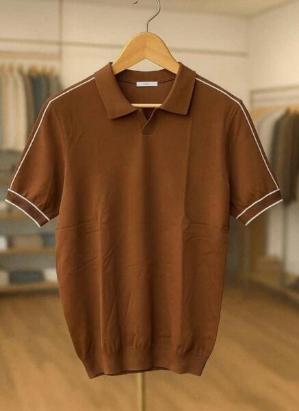 Polo marron élégant homme