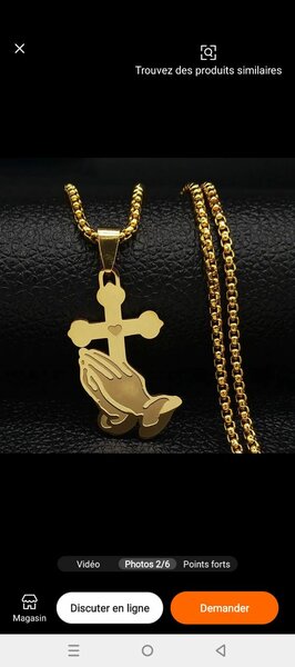 Collier Crucifix Doré