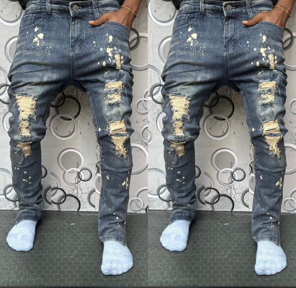 Jeans Effilochés Homme