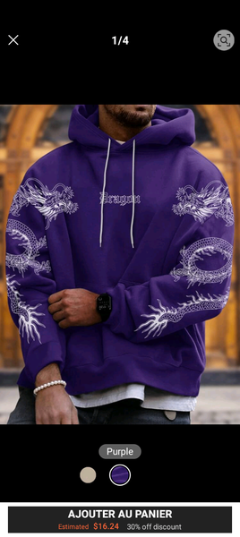 Sweat à capuche dragon