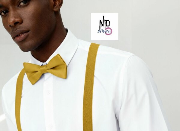 Noeud papillon - bretelle doré