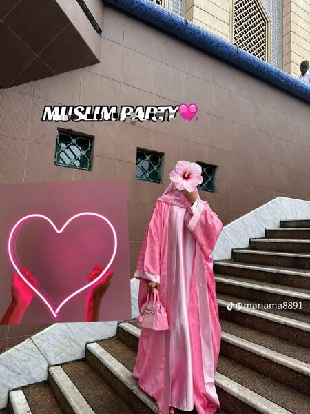 Abaya rose élégante