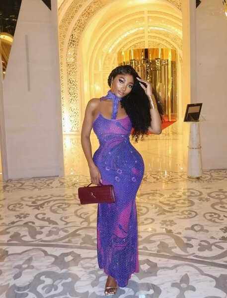 Robe longue élégante violette