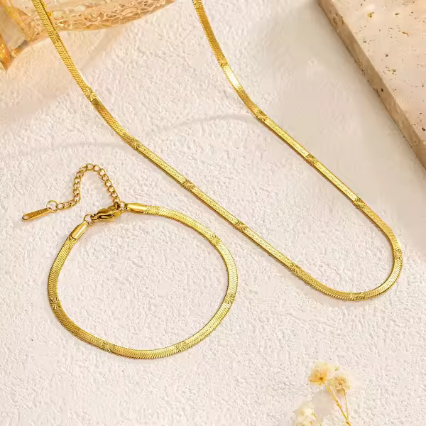 Set collier et bracelet en or