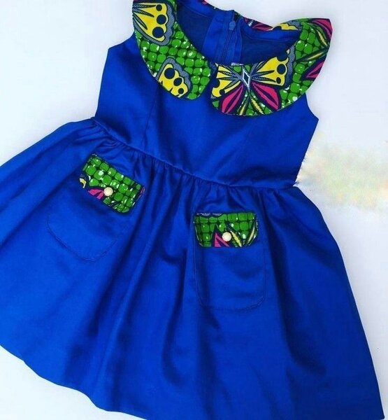 Robe Enfant Bleu Africain