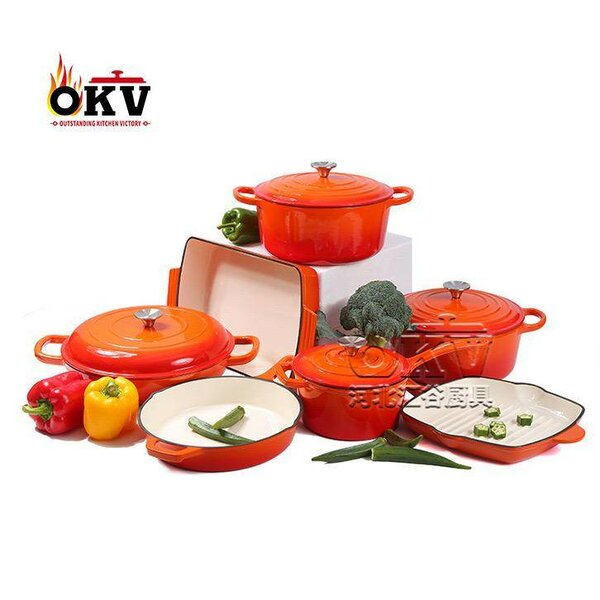 7set Enameled Cast IronCookware