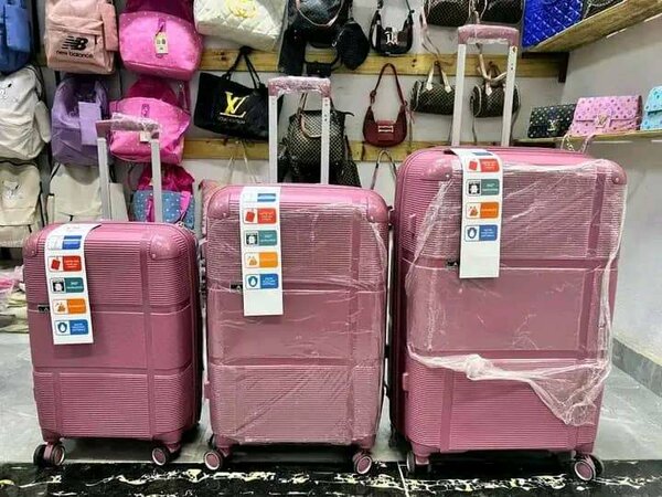 Valises Rigides Rose Set 3 Pièces