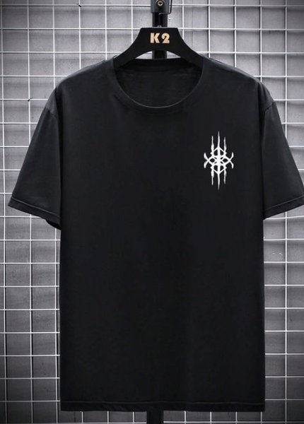 T-shirt noire imprimée graphique