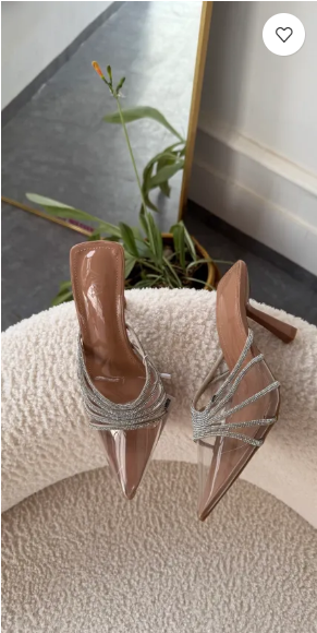 Genesis Nude diamanté Clear Mules