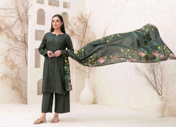 Shahid Tawakkal New Fancy Sitara Leather Peach with Digital Printed Leather Peach Shawl Collection 2024