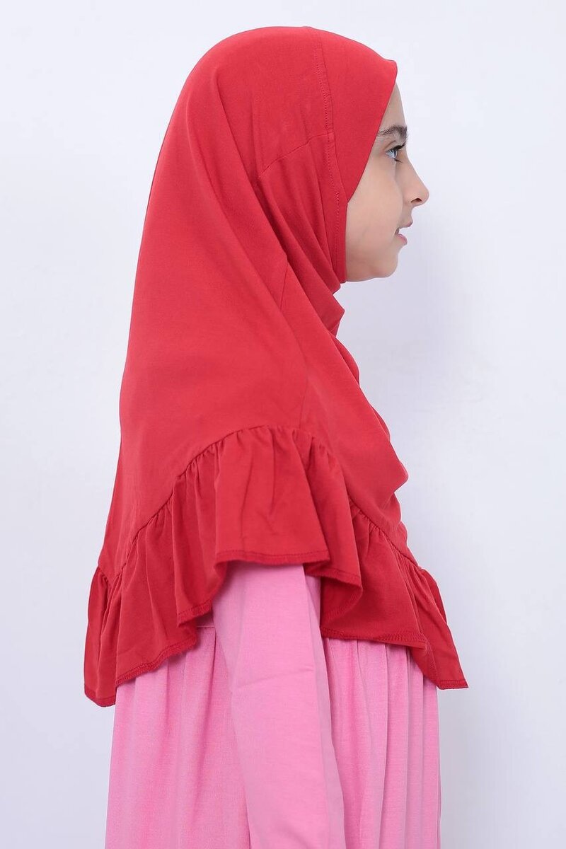 Hijab enfant rouge élégant