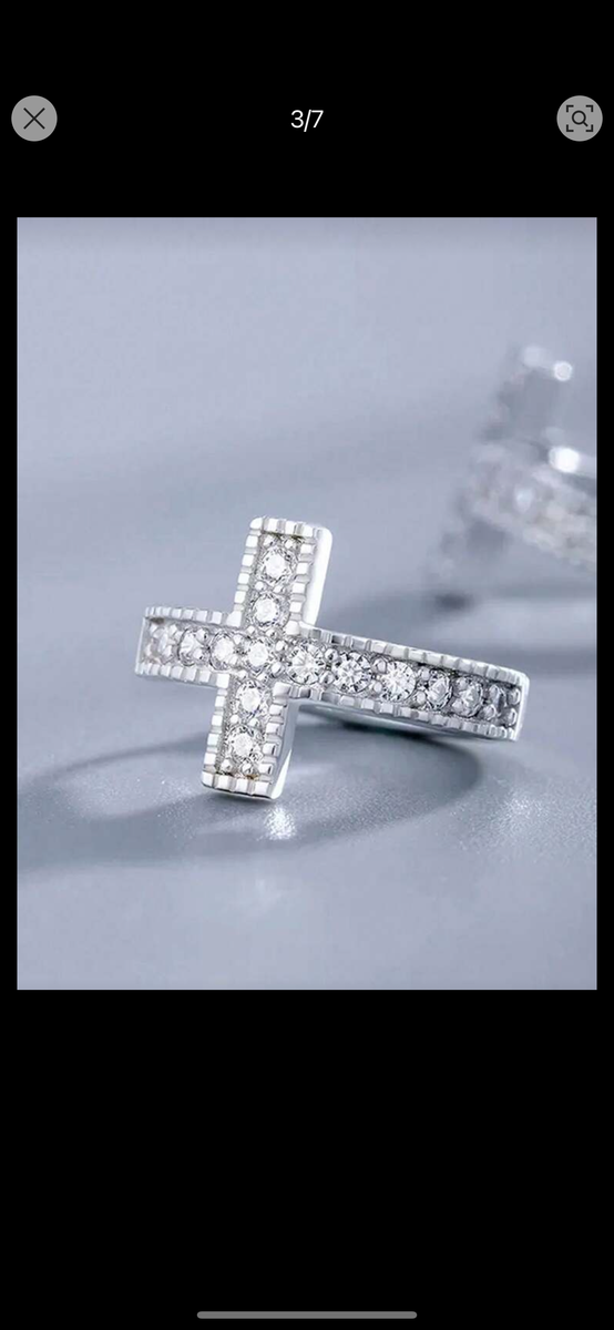 Boucles d'oreilles croix argentées