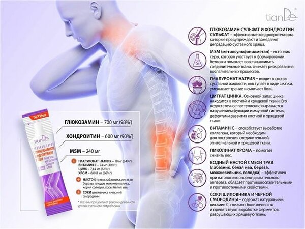 Травяной сироп с глюкозамином, хондроитином и MSM