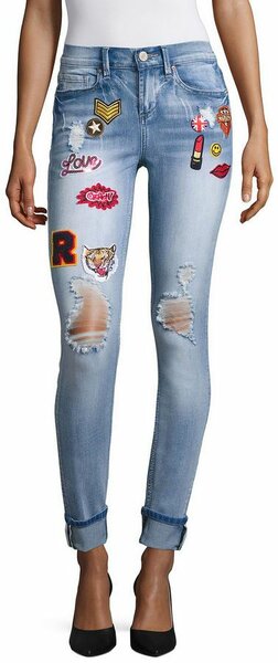 Jeans skinny déchirés patchs