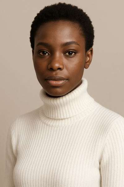 Pull col roulé blanc femme