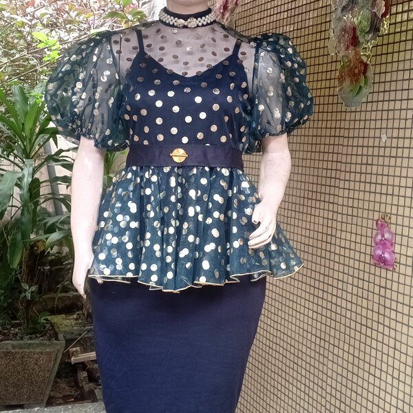 Robe Bleu Pois Transparente