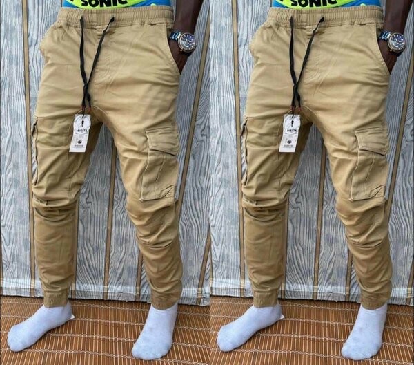 Pantalon cargo homme beige